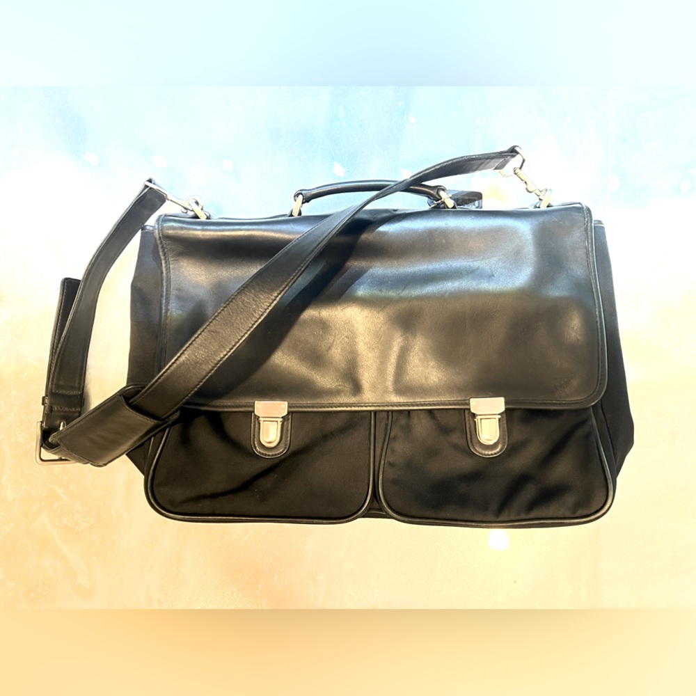 VINTAGE Coach Black Briefcase Laptop Bag, Leather/Material